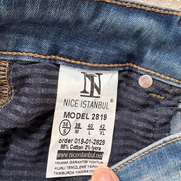 Nice Istanbul Women's Beaded Blue Jeans - Picture 6 of 6